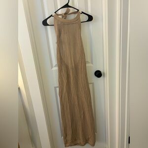 Quince organic cotton beige swimsuit coverup maxi dress xs